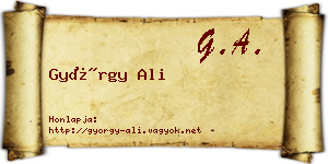 György Ali névjegykártya